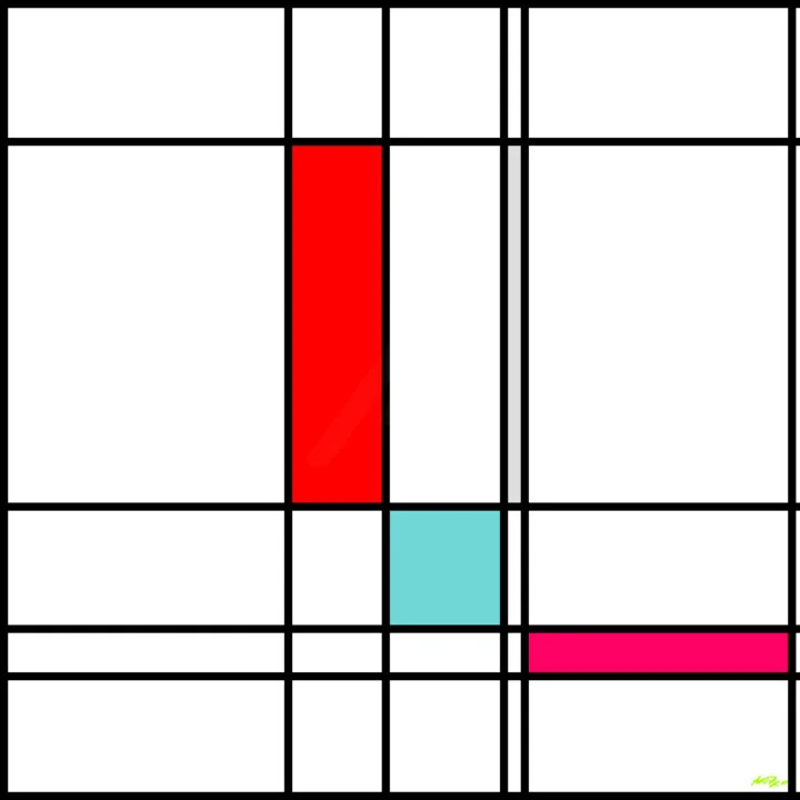 Click to view in high resolution Teal and Red Abstract Digital Design