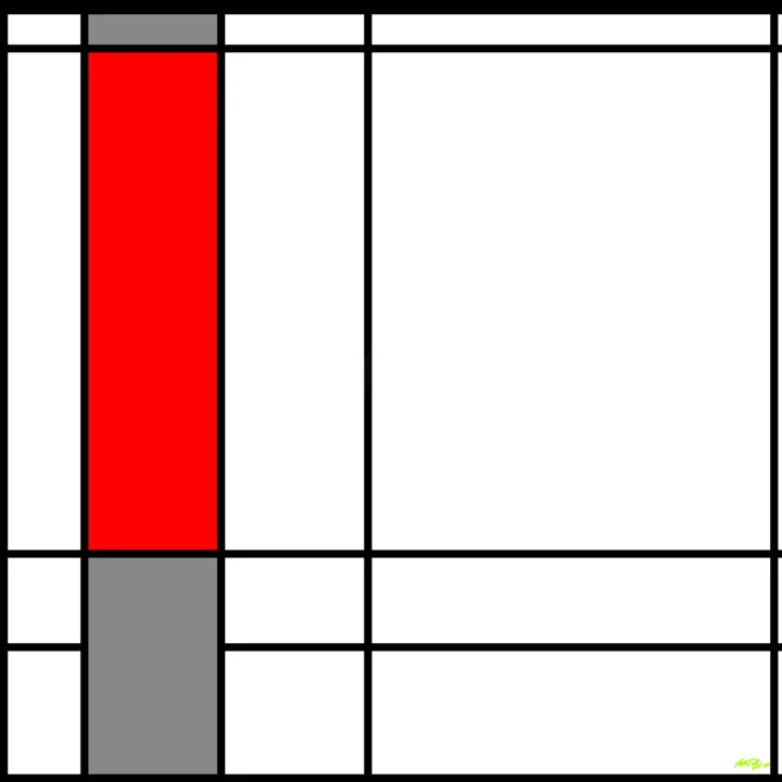 Click to view in high resolution Bold Red and Gray Geometric Digital Art