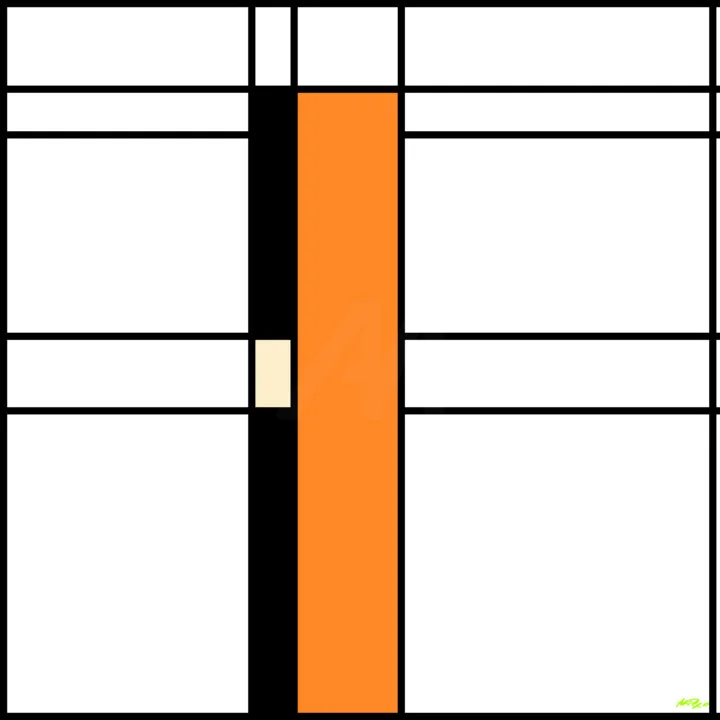 Click to view in high resolution Energetic Orange Geometric Digital Design