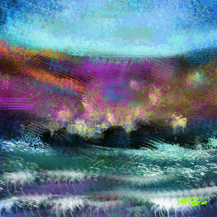 Click to view in high resolution Lilac and Blue Abstract Seascape