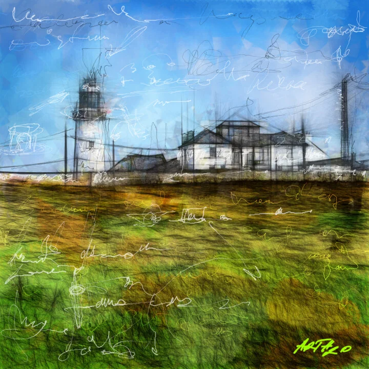Click to view in high resolution Azure Lighthouse Digital Painting