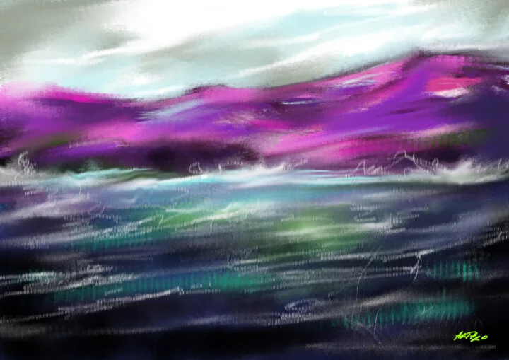 Click to view in high resolution Purple and Green Coastal Abstract