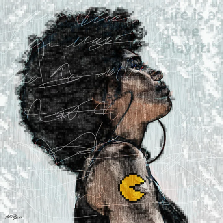 Click to view in high resolution Golden Yellow Pac-Man Portrait