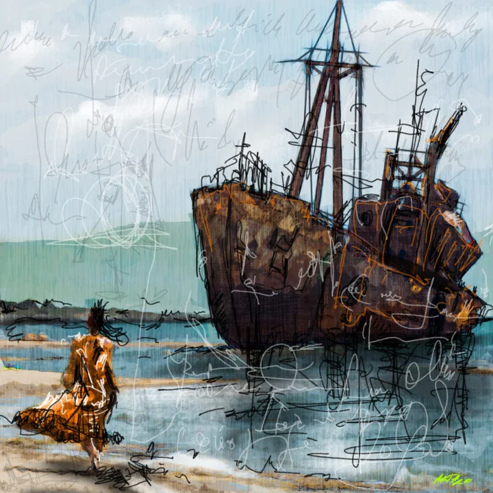 Click to view in high resolution Rusty Ship by Tranquil Waters