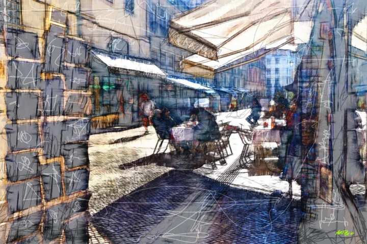 Click to view in high resolution Golden Urban Scene in Digital Warmth