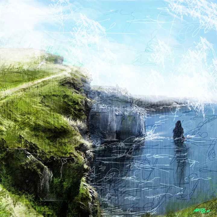 Click to view in high resolution Cliffs of Moher in Green Hues