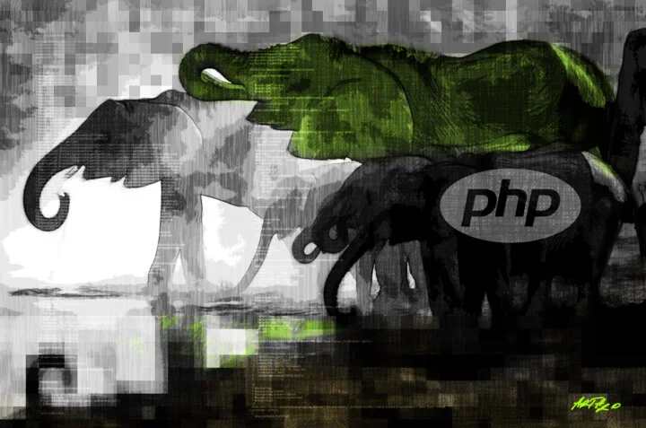 Click to view in high resolution Green Pixel Art Elephants in Nature