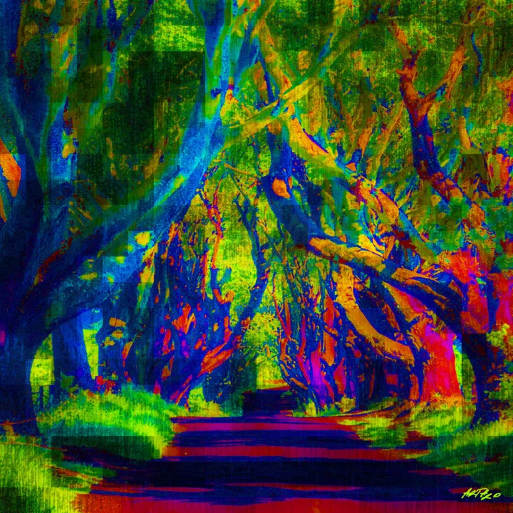 Click to view in high resolution Electric Colorful Forest Path