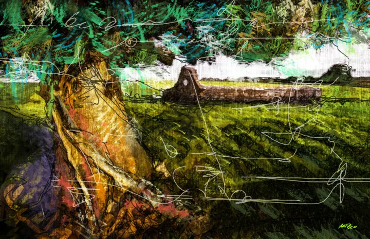 Click to view in high resolution Yellow and Green Kilmacduagh Digital Artwork