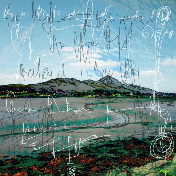 Click to view in high resolution Light Blue Mountain Landscape Digital Artwork