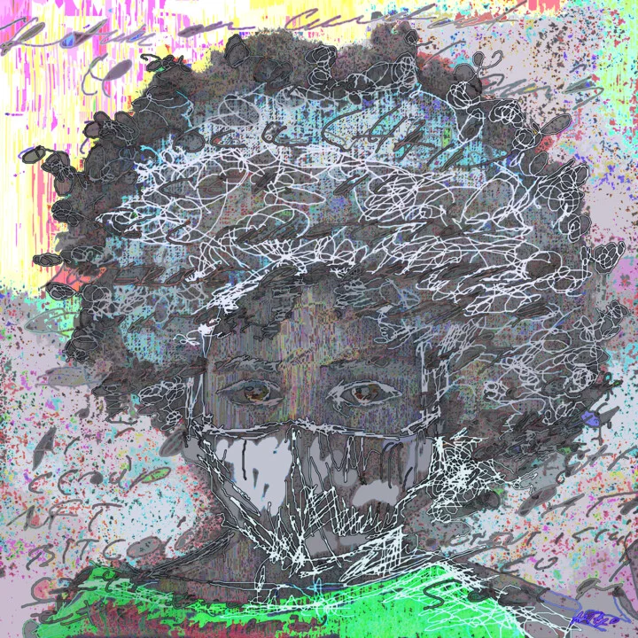 Click to view in high resolution Masked Resilience in Gray and Green