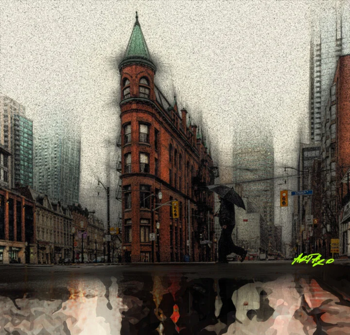 Click to view in high resolution Foggy Urban Scene in Digital Art