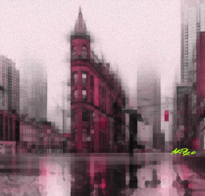 Click to view in high resolution Magenta Mist on Building Digital Art