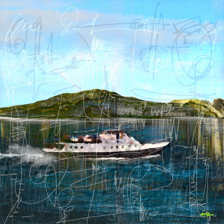 Click to view in high resolution Teal and Blue Aquatic Adventure Digital Art