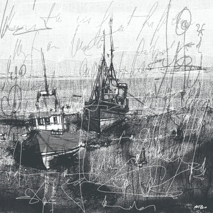 Click to view in high resolution Gray Tones in Digital Boat Scene