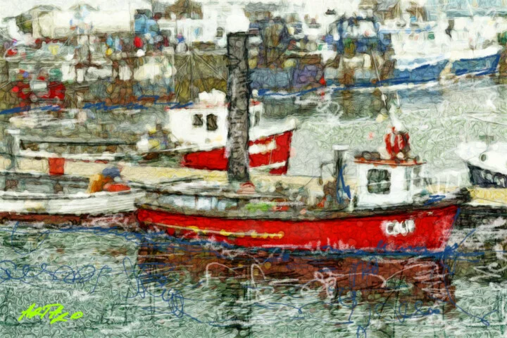 Click to view in high resolution Crimson Harbor Digital Seascape