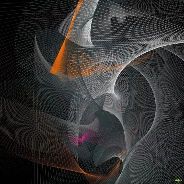 Click to view in high resolution Charcoal and Magenta Vortex Art