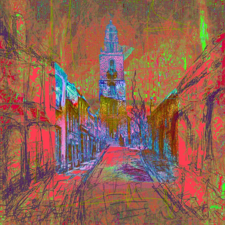 Click to view in high resolution Cerulean Urban Church Art