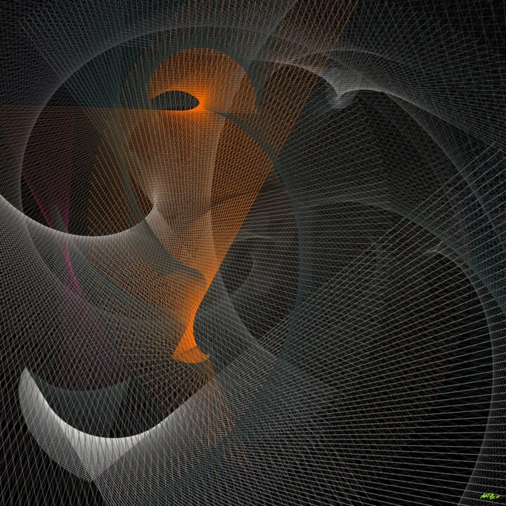 Click to view in high resolution Teal and Burnt Orange Geometric Art