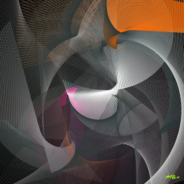 Click to view in high resolution Charcoal and Magenta Line Art