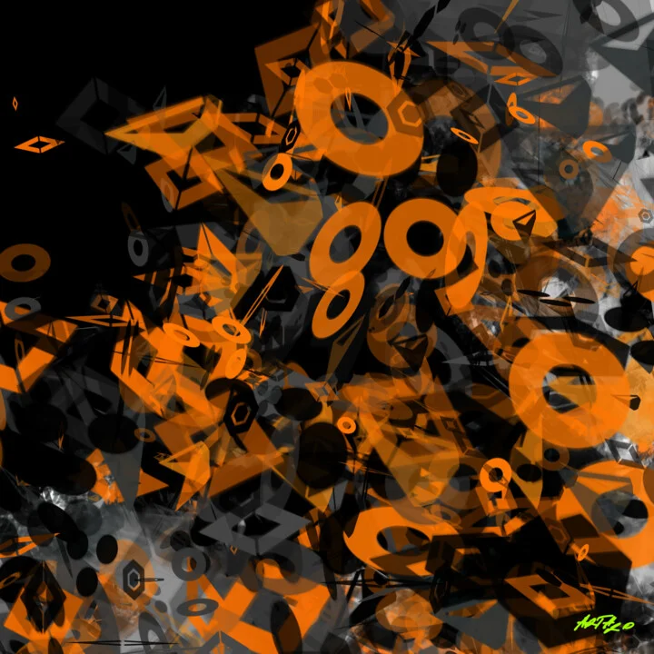 Click to view in high resolution Dynamic Orange and Charcoal Digital Artwork