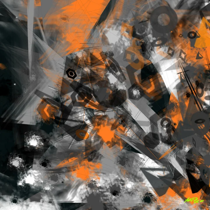 Click to view in high resolution Burnt Orange and Charcoal Digital Composition