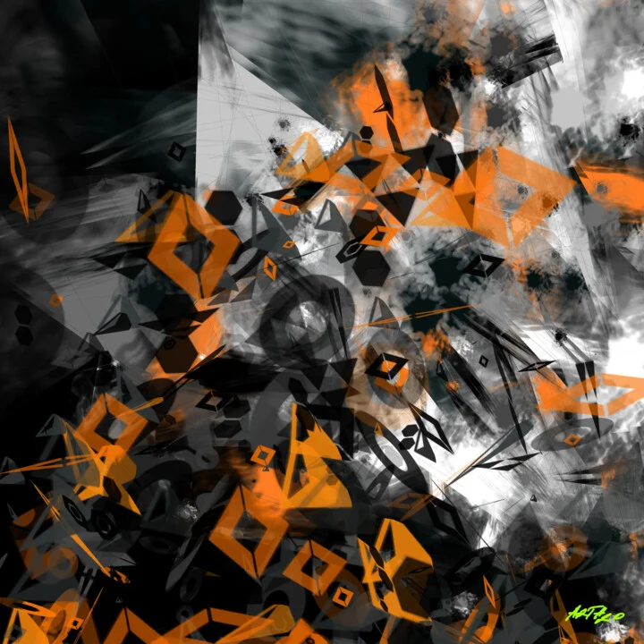 Click to view in high resolution Burnt Orange Geometric Digital Design