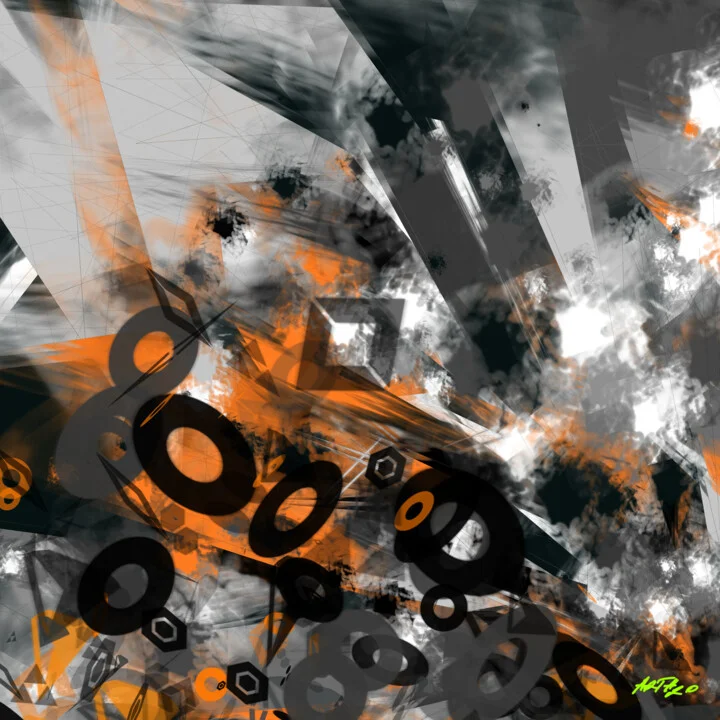 Click to view in high resolution Burnt Orange and Charcoal Abstract Digital Art