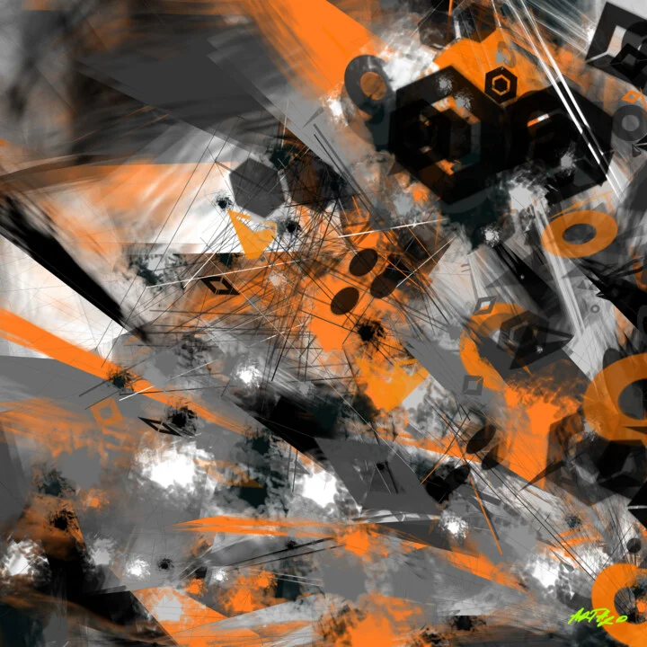 Click to view in high resolution Safety Orange Digital Abstract