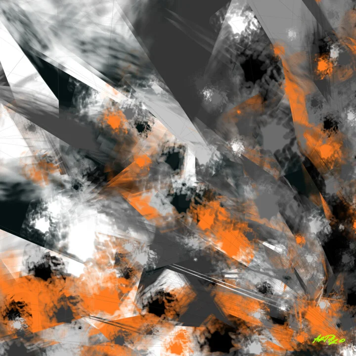 Click to view in high resolution Tangerine and Charcoal Digital Creation