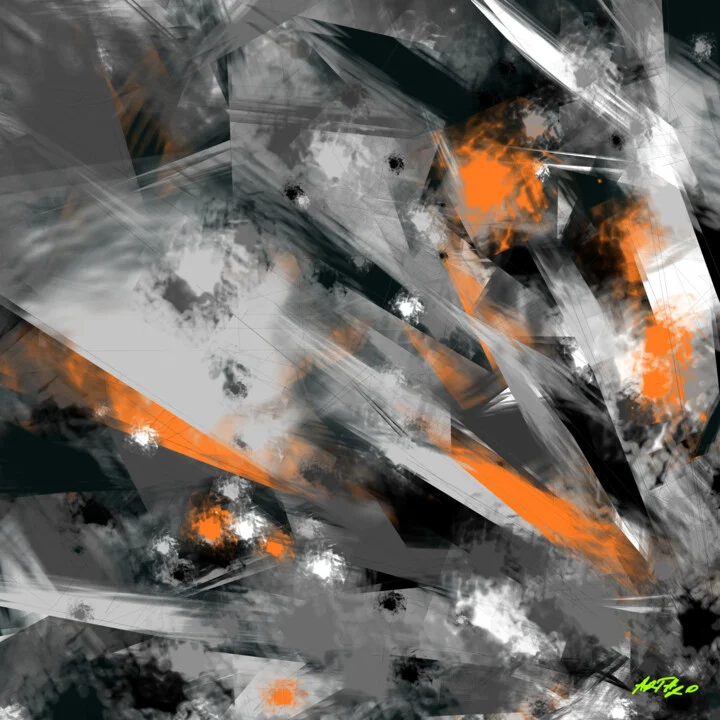 Click to view in high resolution Safety Orange Abstract Digital Art