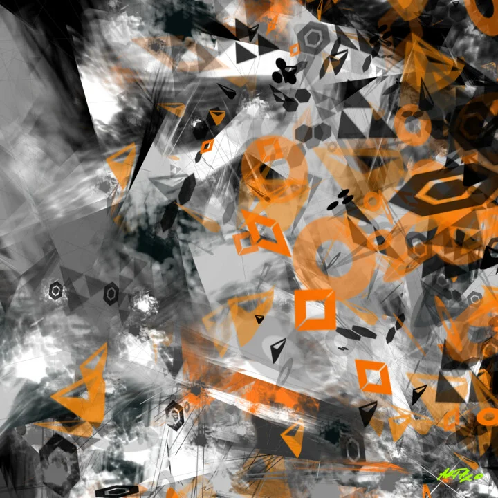 Click to view in high resolution Burnt Orange and Charcoal Geometric Design