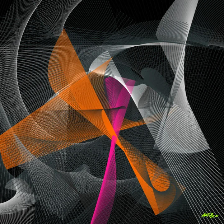 Click to view in high resolution Magenta and Slate Digital Line Art