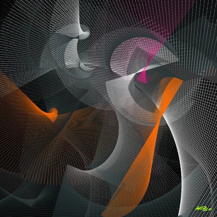 Click to view in high resolution Dynamic Orange and Gray Digital Art