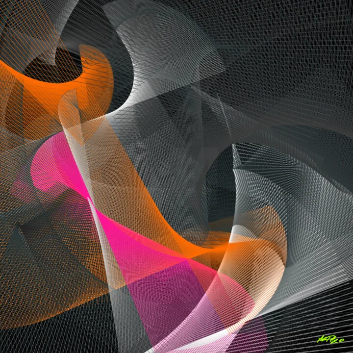 Click to view in high resolution Tangerine and Magenta Digital Flow