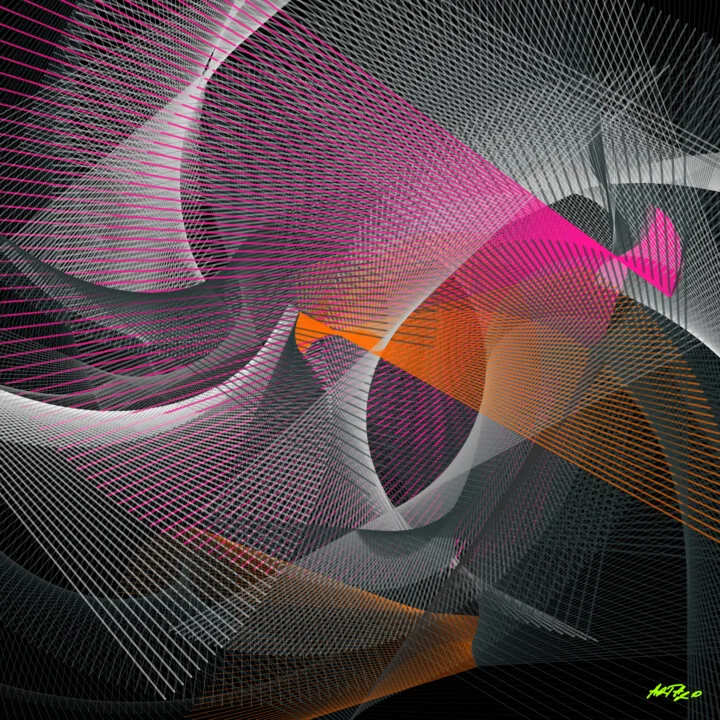 Click to view in high resolution Energetic Magenta and Orange Lines