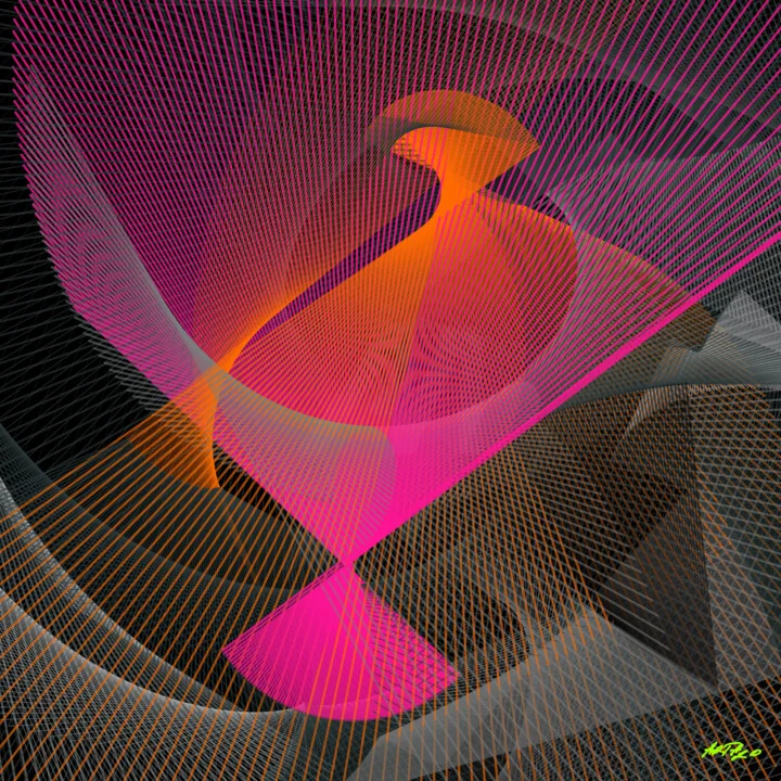 Click to view in high resolution Kinetic Magenta and Orange Weave