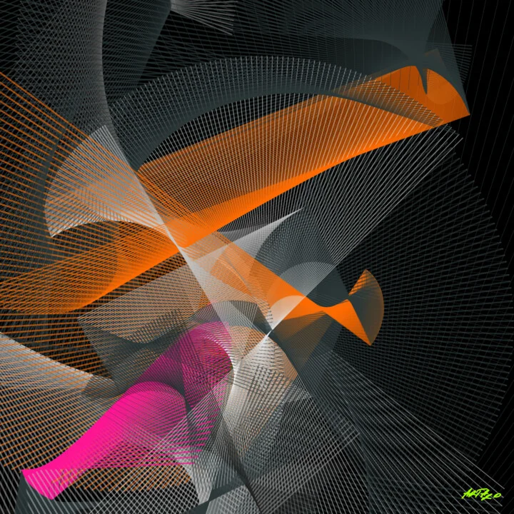 Click to view in high resolution Vibrant Magenta and Orange Interlace