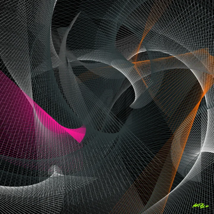 Click to view in high resolution Magenta and Amber Abstract Digital Piece