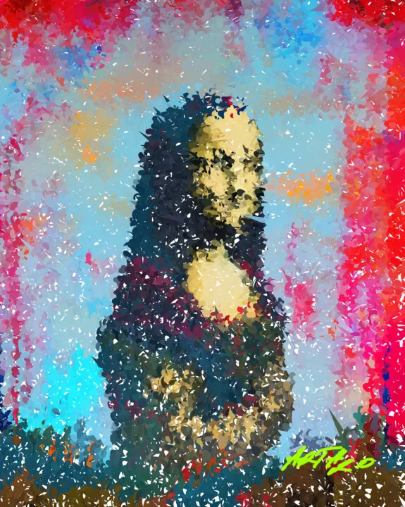 Click to view in high resolution Cerulean Mona Portrait Digital Art