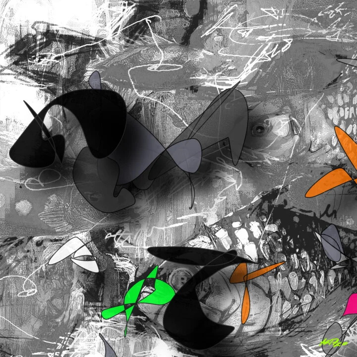 Click to view in high resolution Neon Green and Charcoal Digital Art