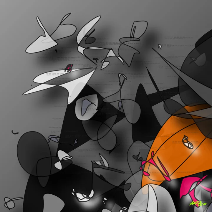 Click to view in high resolution Playful Magenta and Orange Digital Art