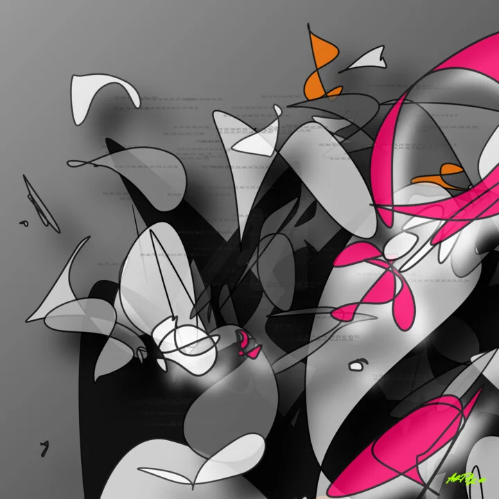 Click to view in high resolution Charming Magenta Generative Digital Art