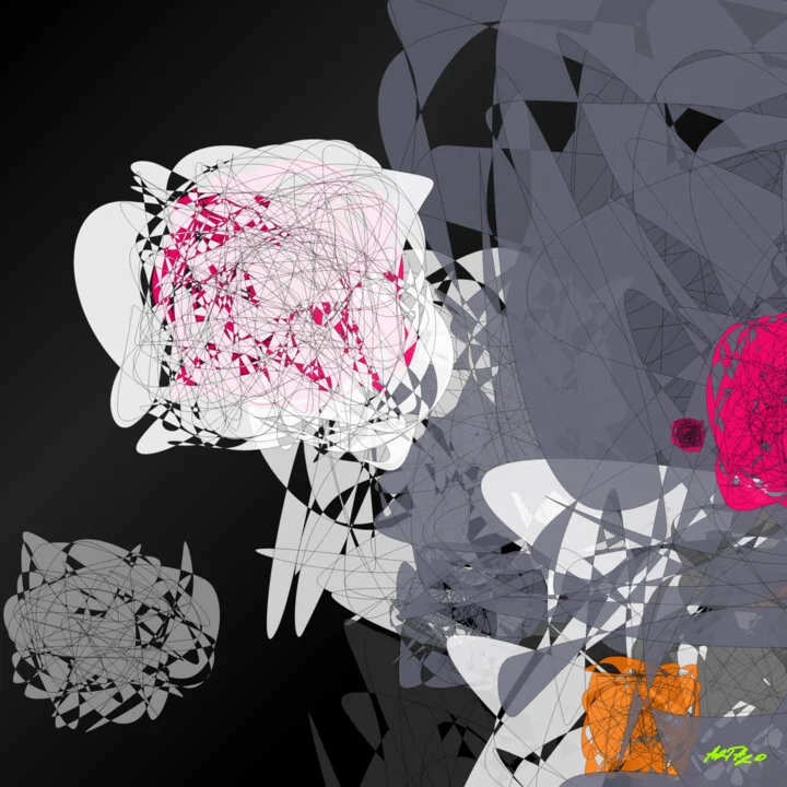 Click to view in high resolution Magenta and Charcoal Digital Composition