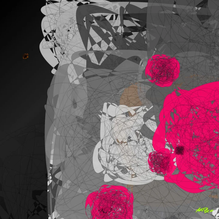 Click to view in high resolution Fuchsia and Slate Urban Pulse Artwork