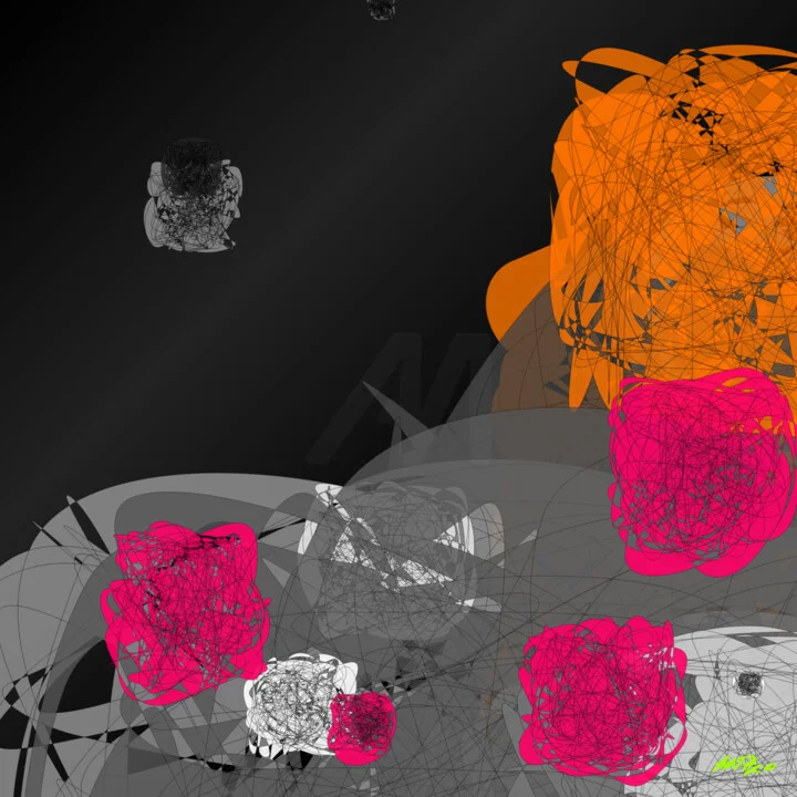 Click to view in high resolution Vivid Magenta and Charcoal Digital Art