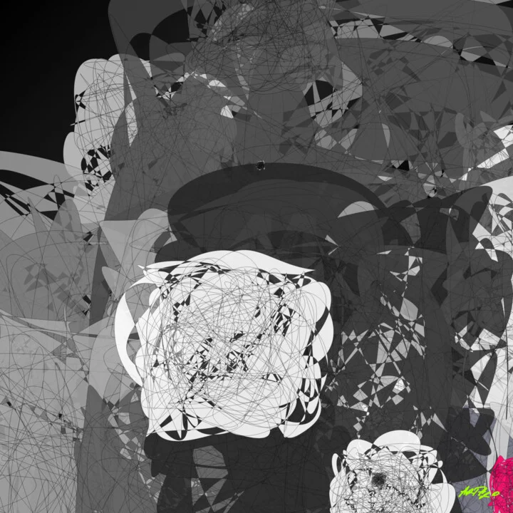 Click to view in high resolution Charcoal and Alabaster Generative Piece