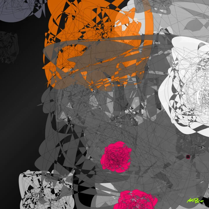 Click to view in high resolution Neon Magenta and Charcoal Digital Composition