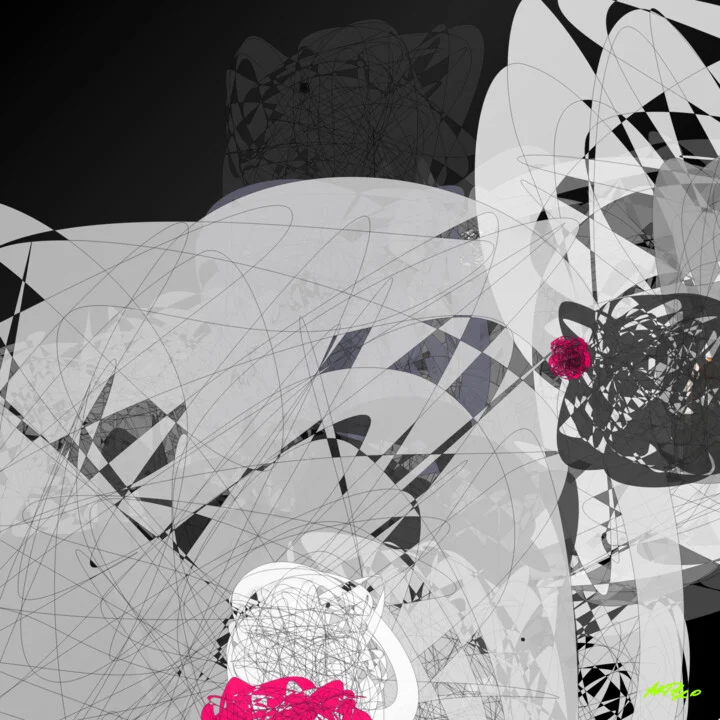 Click to view in high resolution Fuchsia and Charcoal Generative Abstract