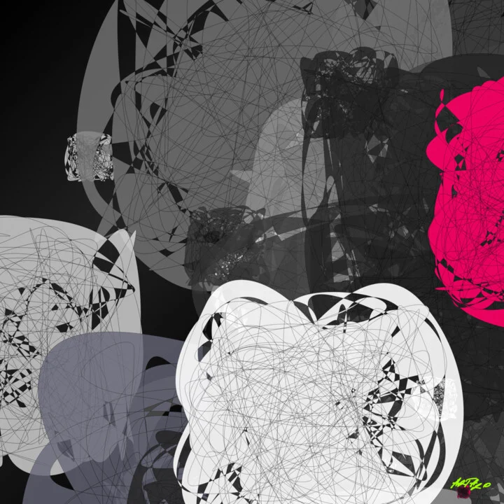Click to view in high resolution Magenta and Gray Generative Art